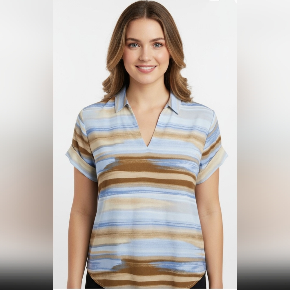 Nine West Women's Multicolor Striped Blouse